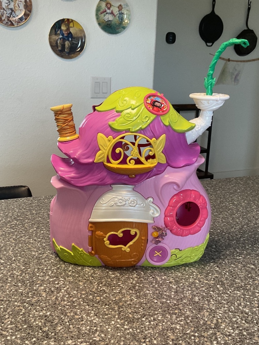 Tinker-bell pixie house with two girls, no wings. Sound works.